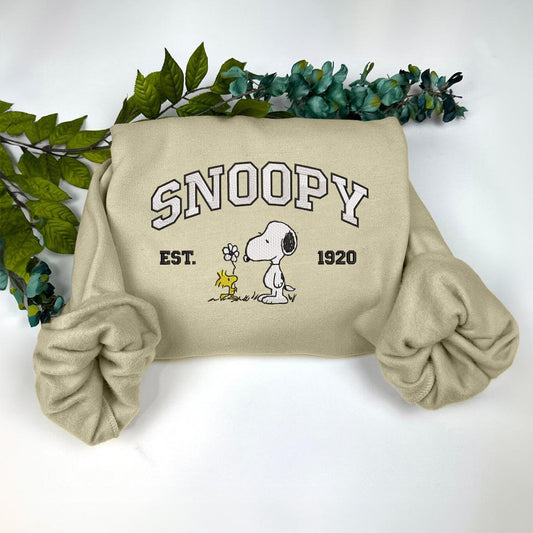 Embroidered Snoopy Sweatshirt, The Charlie Brown And Snoopy Show Sweatshirt