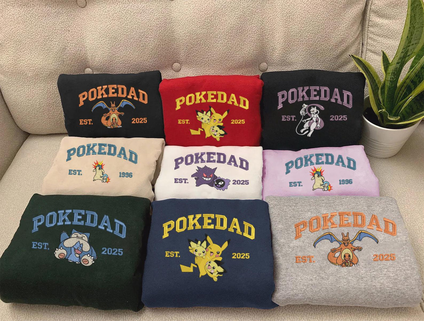 Embroidered PokeDad Sweatshirt, Pokemon Characters Shirt