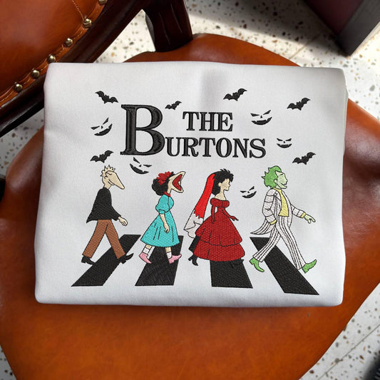 Embroidered The Burtons Sweatshirt, Halloween-Themed Crosswalk Sweatshirt
