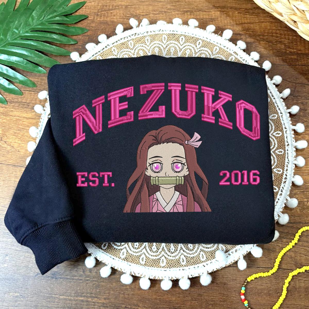 Embroidered Demon Slayer Characters Sweatshirt, Anime Kimetsu No Yaiba Shirt