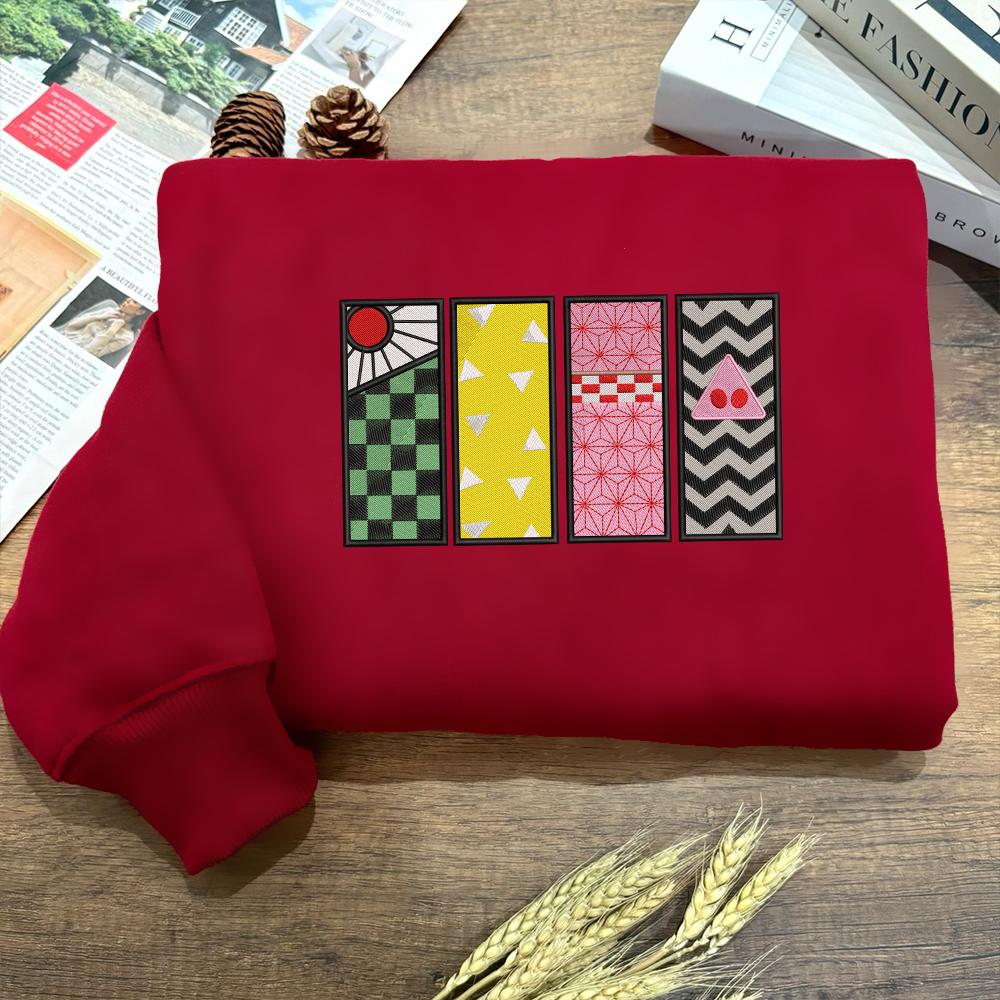 Embroidered Demon Slayer Sweatshirt, Anime Kimetsu No Yaiba Shirt