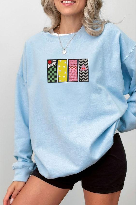 Embroidered Demon Slayer Sweatshirt, Anime Kimetsu No Yaiba Shirt