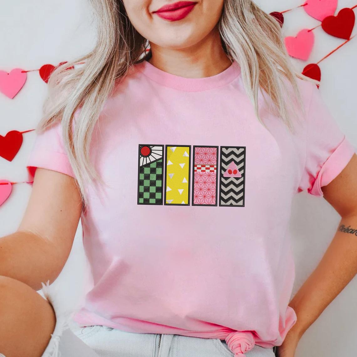 Embroidered Demon Slayer Sweatshirt, Anime Kimetsu No Yaiba Shirt