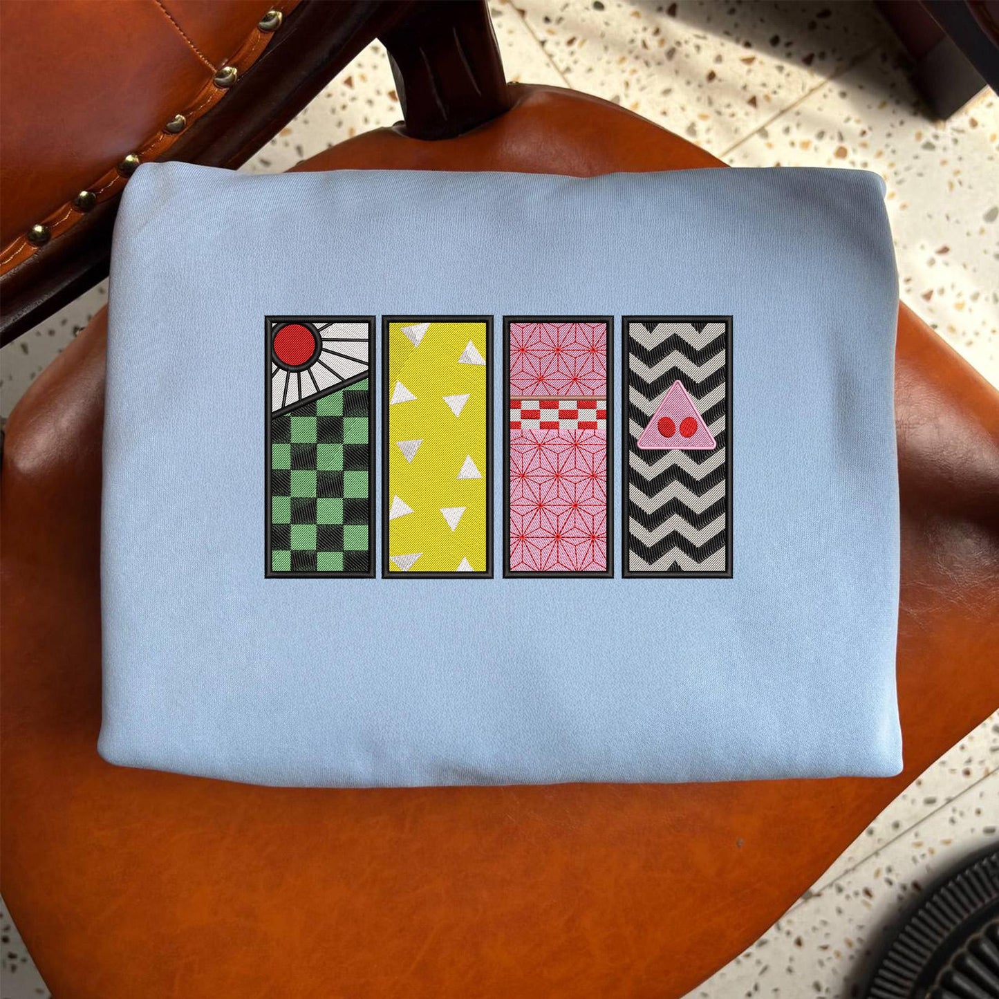 Embroidered Demon Slayer Sweatshirt, Anime Kimetsu No Yaiba Shirt