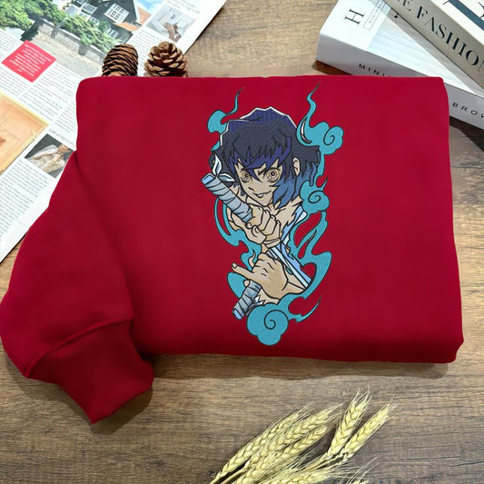 Embroidered Inosuke Sweatshirt, Demon Slayer Shirt