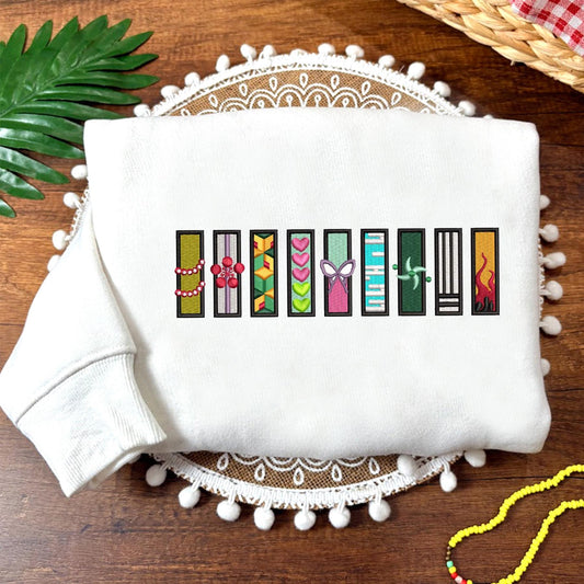 Embroidered Hashira Symbols Sweatshirt, Demon Slayer Shirt