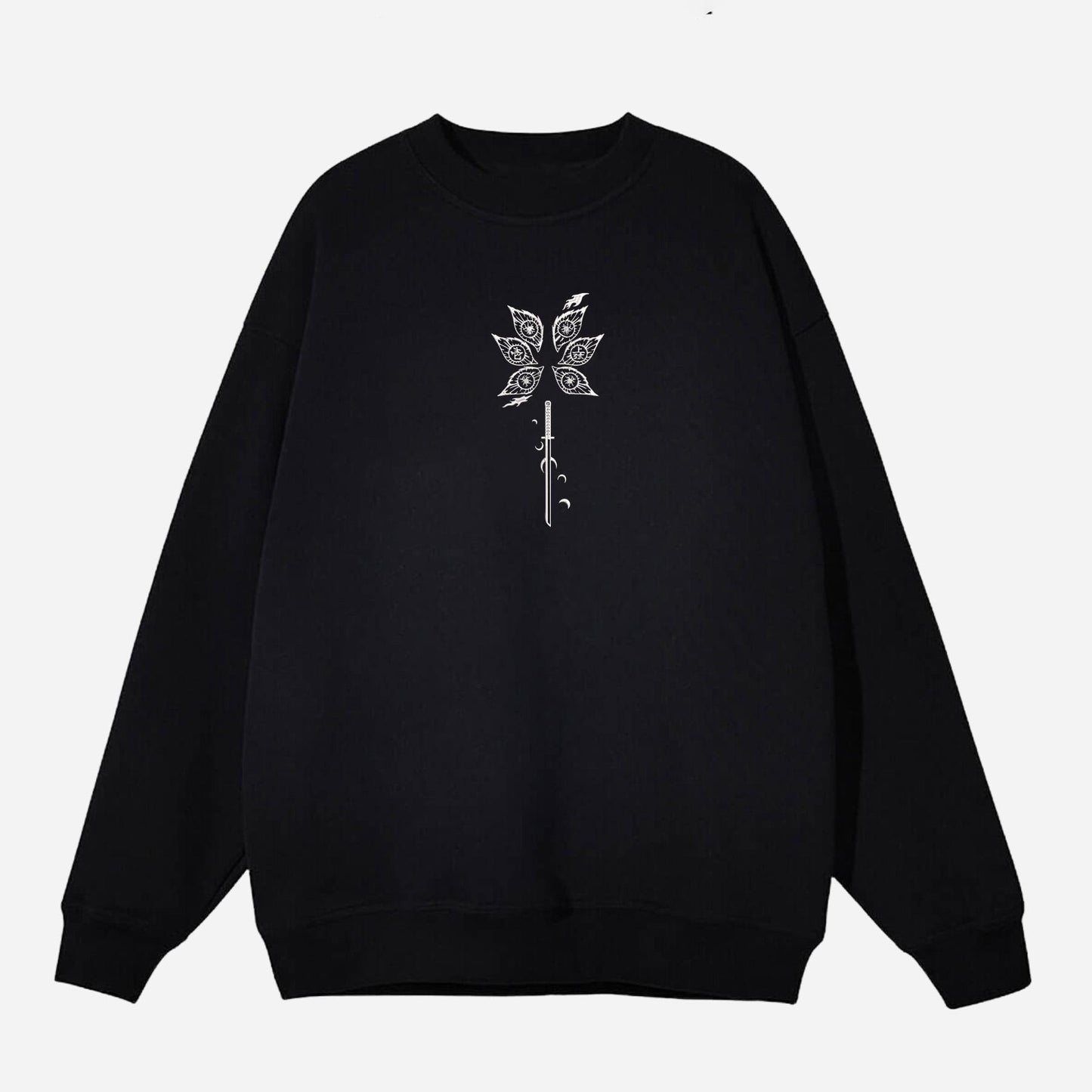Embroidered Kokushibo-Inspired Sweatshirt, Demon Slayer Shirt