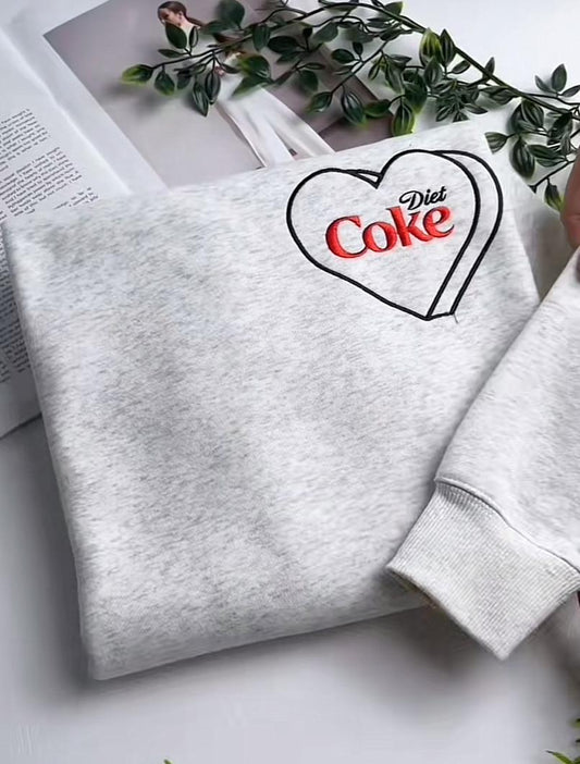 Embroidered Diet Coke Heart Sweatshirt, Diet Coke Shirt
