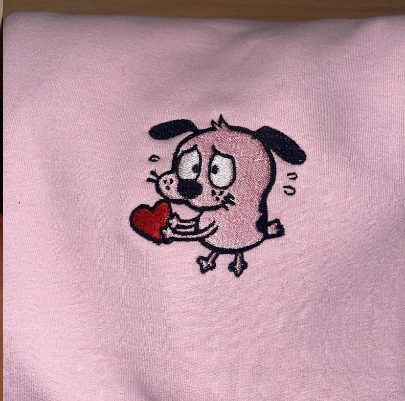 Embroidered Courage Dog Sweatshirt, Cute Pet Shirt