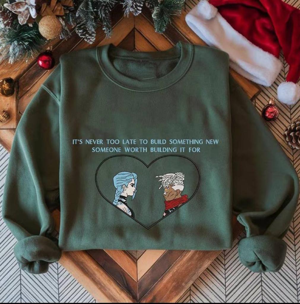 Embroidered Jinx & Ekko Sweatshirt, League of Legend Shirt