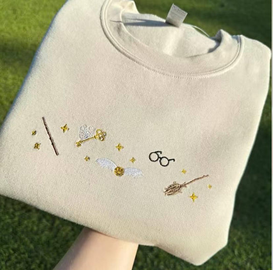 Embroidered Harry Potter Inspired Sweatshirt, Wizard World Shirt