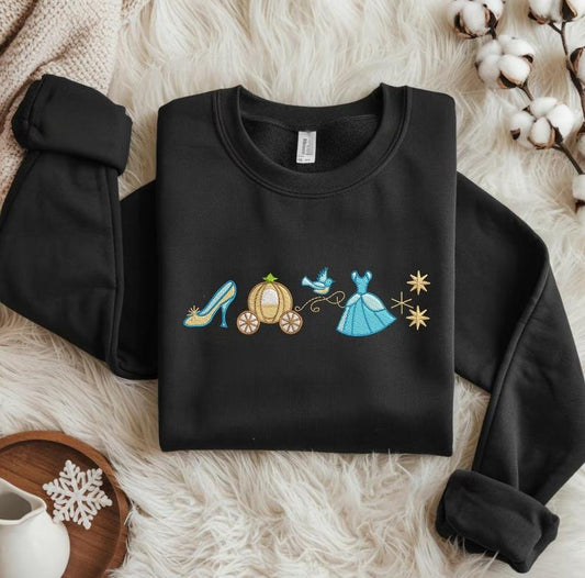 Embroidered Cinderella Sweatshirt, Disney Shirt