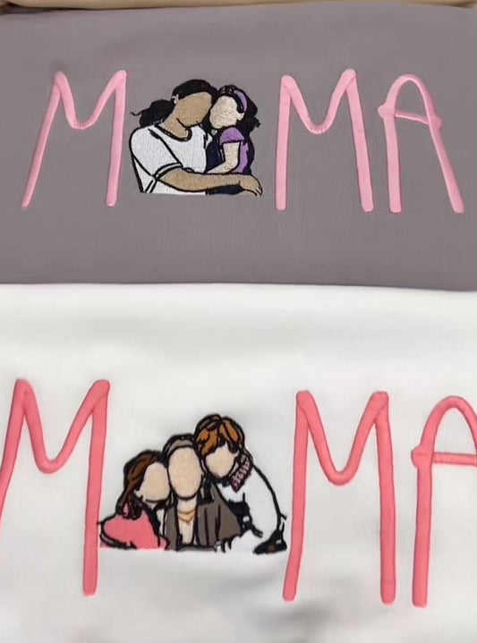 Embroidered MAMA Sweatshirt, MAMA Shirt