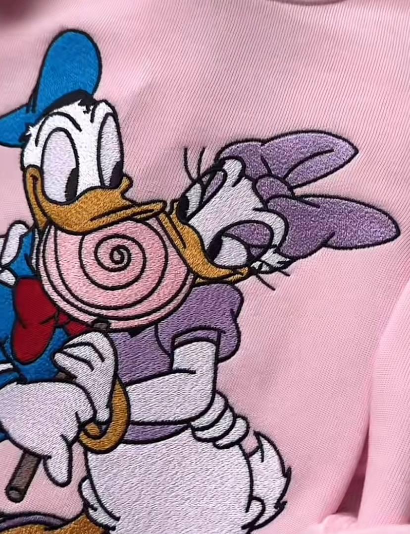 Embroidered Featuring Donald & Daisy Sweatshirt, Donald Duck Shirt