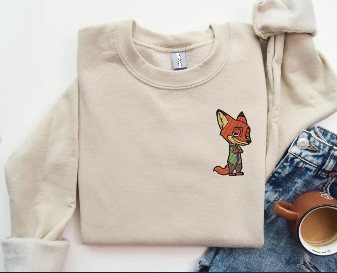 Embroidered Judy & Nick Sweatshirt, Zootopia Duo Shirt