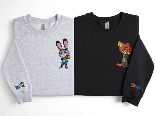 Embroidered Judy & Nick Sweatshirt, Zootopia Duo Shirt