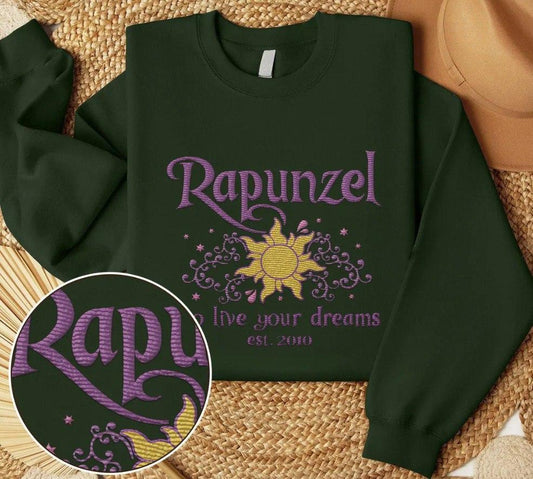 Embroidered Dreams of Rapunzel Sweatshirt, Disney Princess Shirt