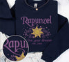 Embroidered Dreams of Rapunzel Sweatshirt, Disney Princess Shirt