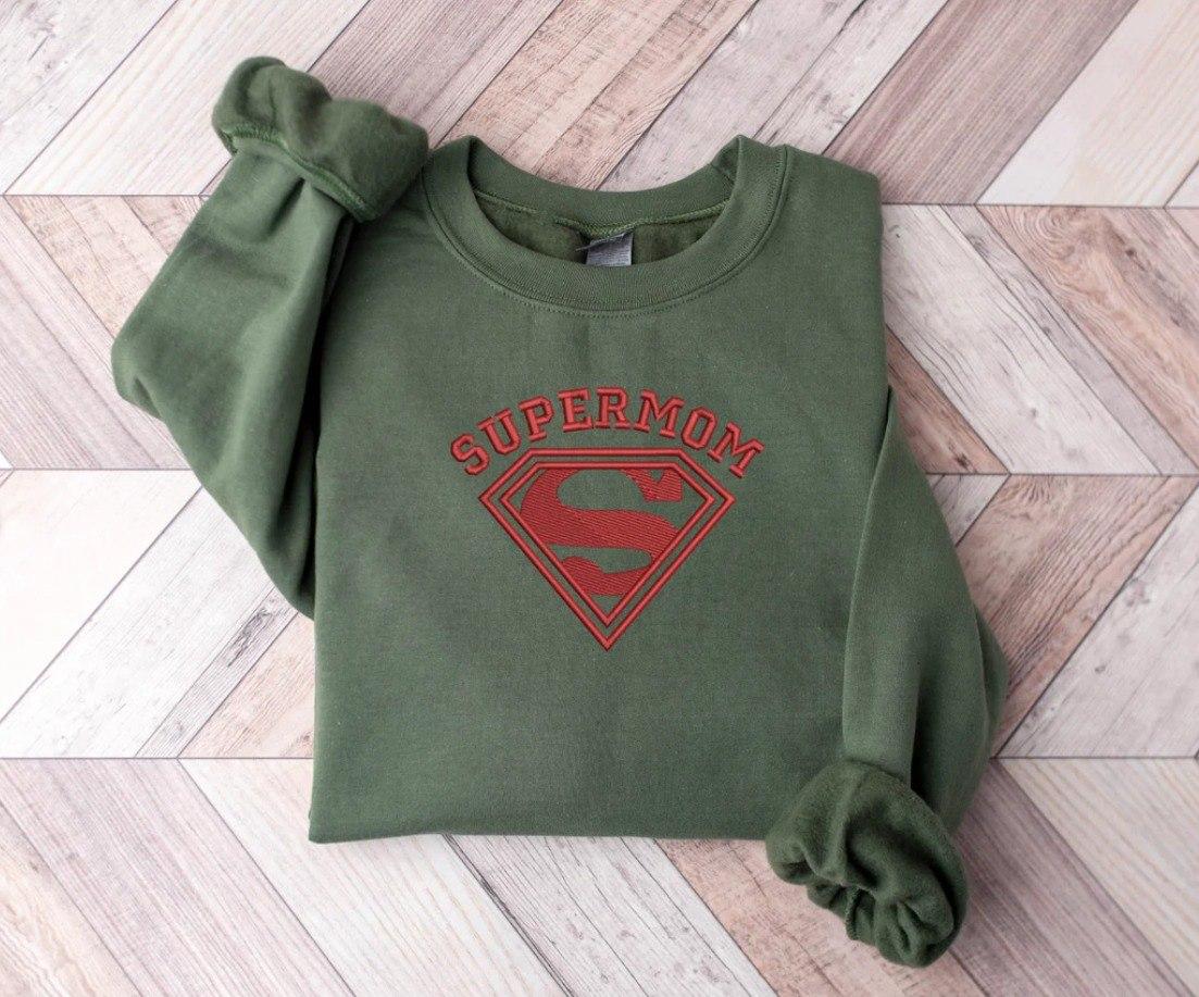 Embroidered Supermom Sweatshirt, The Heroic Sweatshirt Every Mom Deserves