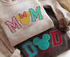 Embroidered Mom & Dad Sweatshirt, Mickey Mouse Shirt