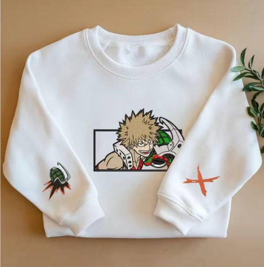 Embroidered Katsuki Bakugo Sweatshirt, My Hero Academia Shirt