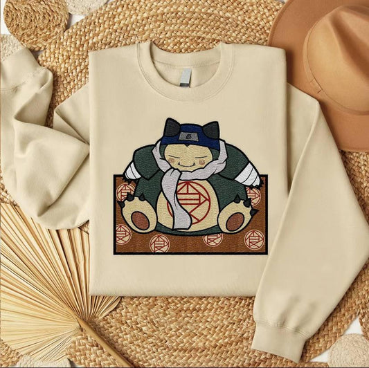 Embroidered Snorlax Ninja Sweatshirt, Poke'mon Shirt