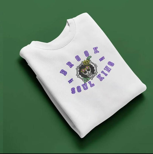 Embroidered Brook-Soul King Sweatshirt, One Piece Shirt