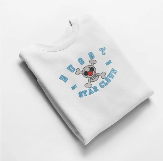 Embroidered Buggy-Star Clown Sweatshirt, One Piece Shirt