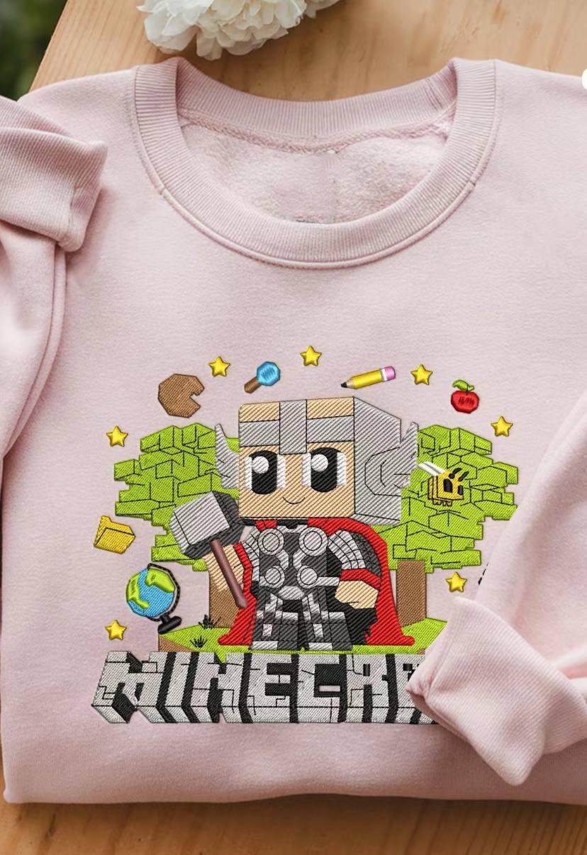 Embroidered Thor MineCrafts Sweatshirt, Avengers-MineCrafts Shirt