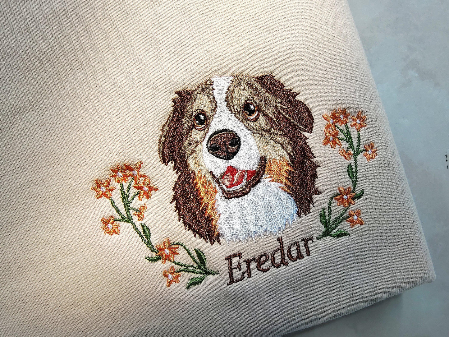 Custom Pet Embroidered Sweatshirt, Pet Memorial Sweatshirt