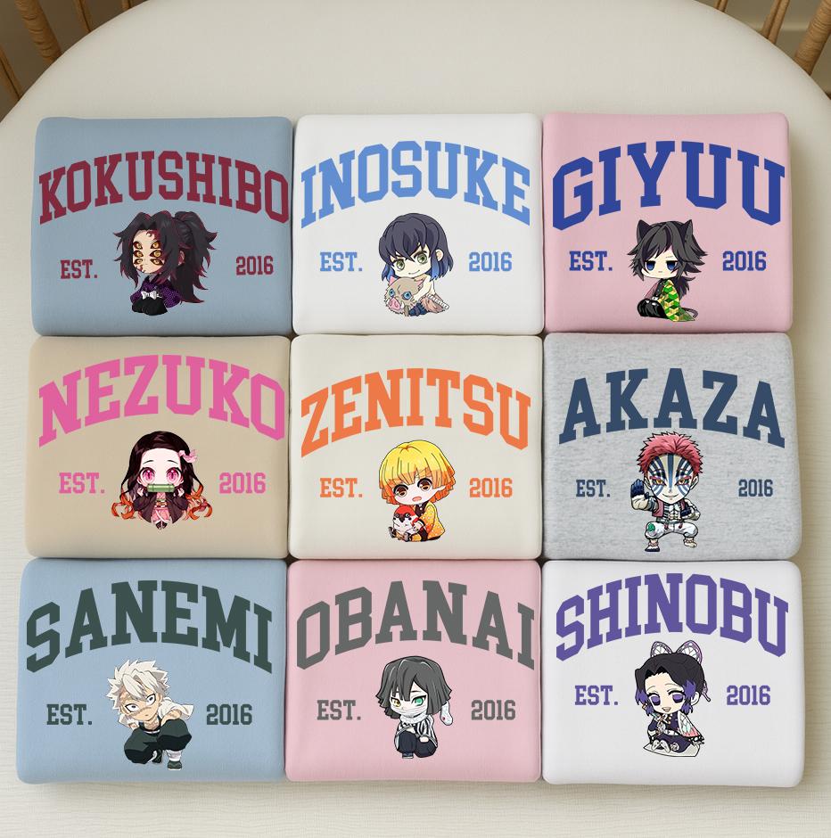 Vintage Demon Slayer Characters Sweatshirt, Kimetsu No Yaiba Shirt