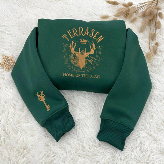Terrasen Home of Stag Embroidery Sweatshirt