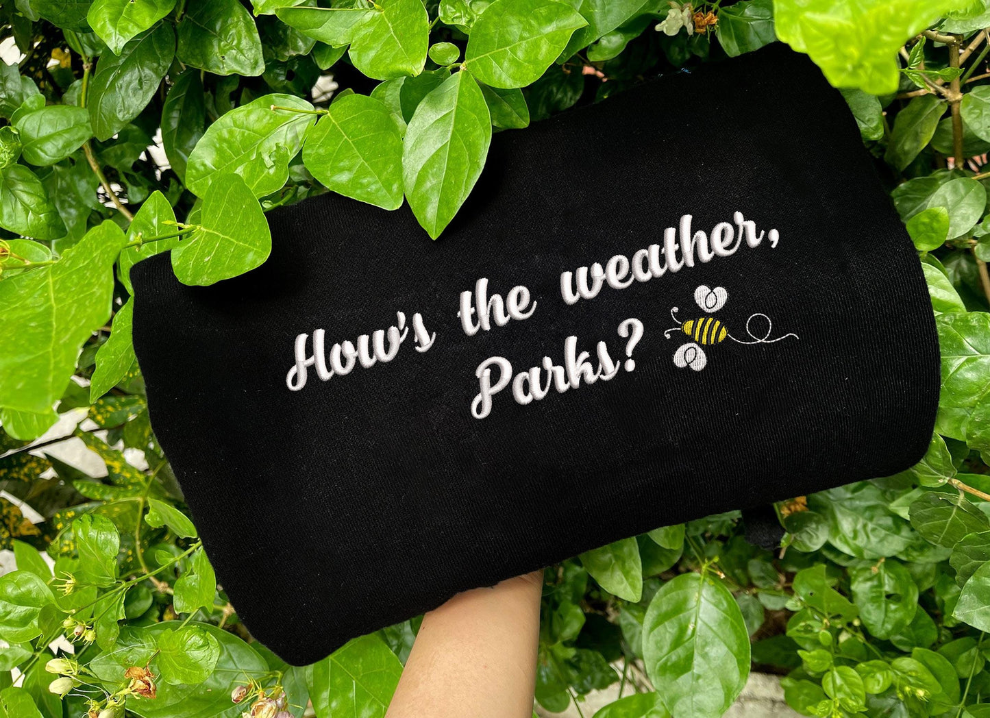 How's the Weather Parks? Embroidered Sweatshirt