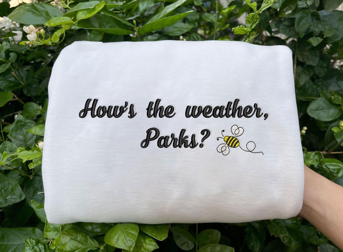How's the Weather Parks? Embroidered Sweatshirt