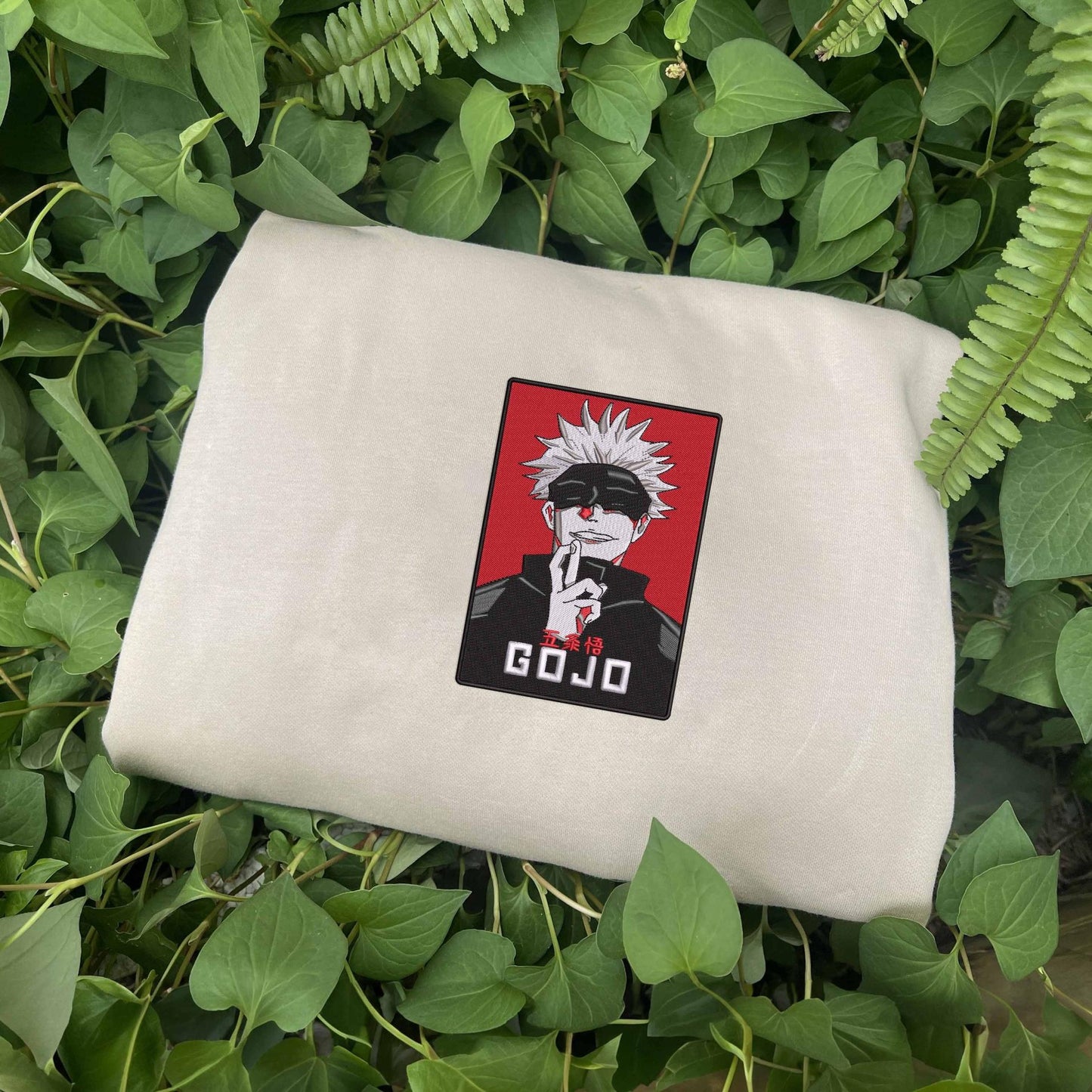 Gojo Satoru Embroidered Shirt, Jujutsu Kaisen Embroidered Shirt