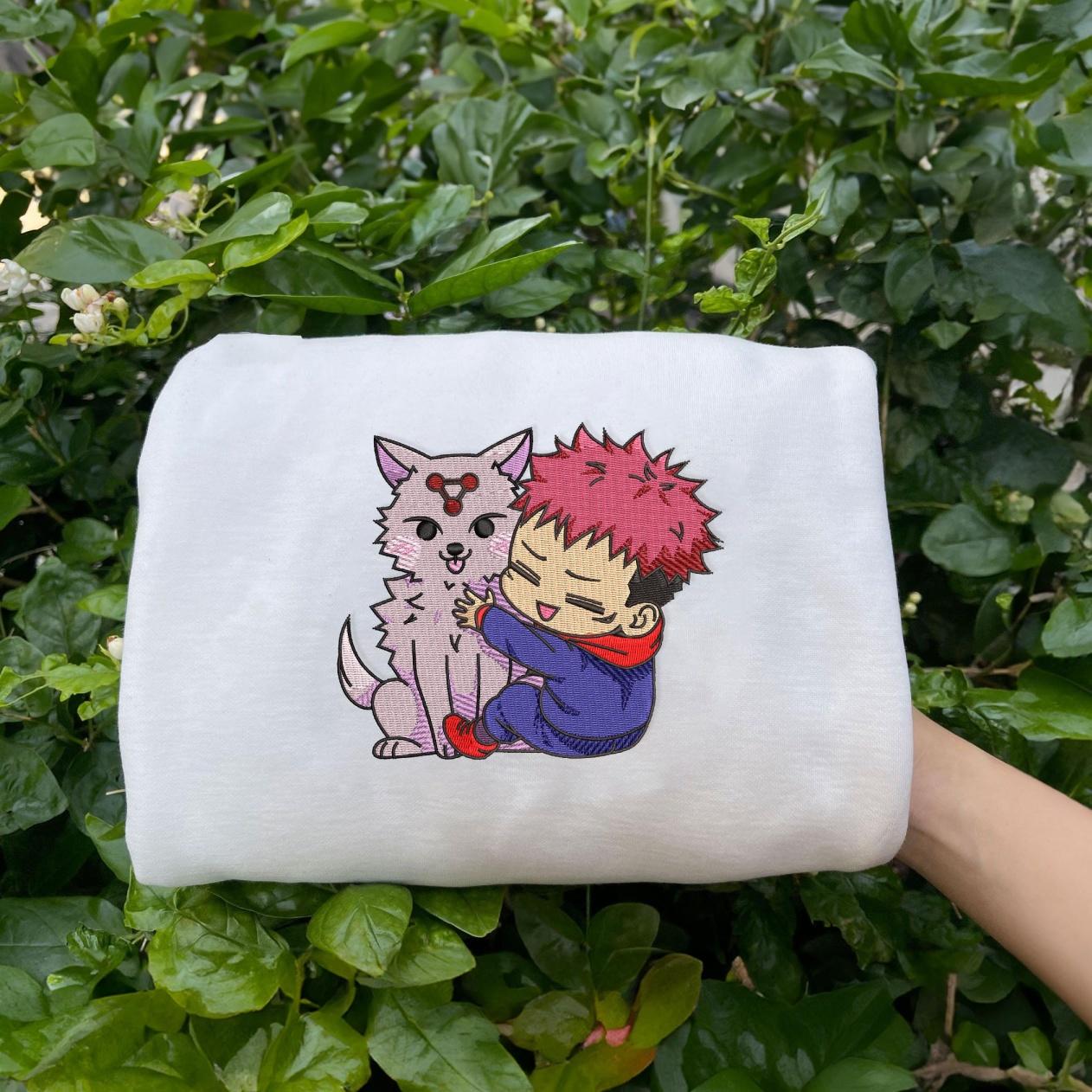 Itadori Yuji Shirt, Jujutsu Kaisen Character Embroidered Shirt