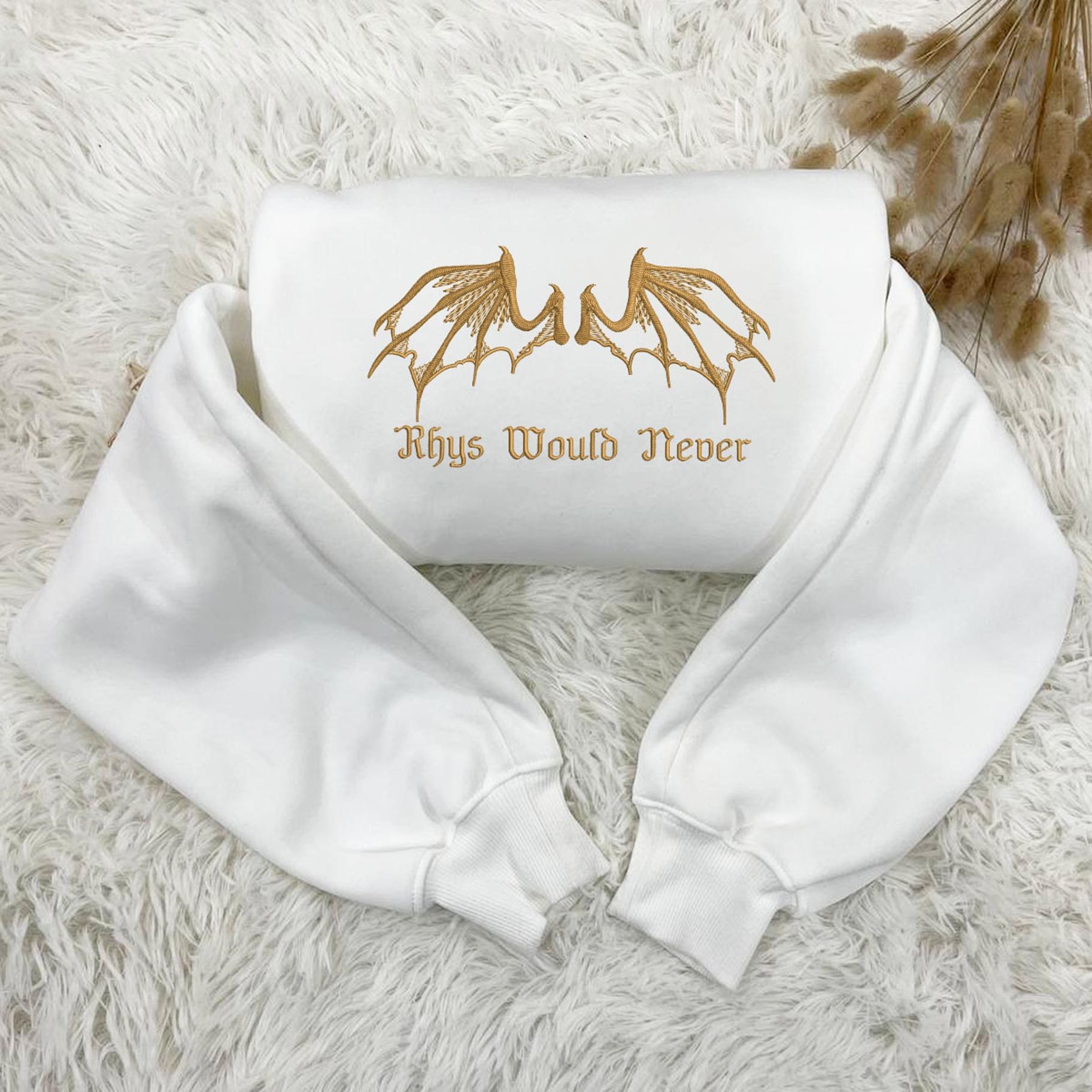 White Rhys Would Never Embroidered Sweatshirt