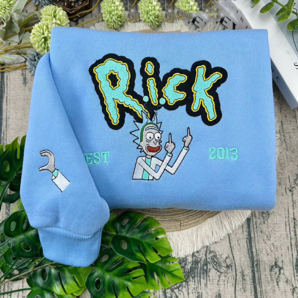 Rick Character Embroidered Sweatshirt
