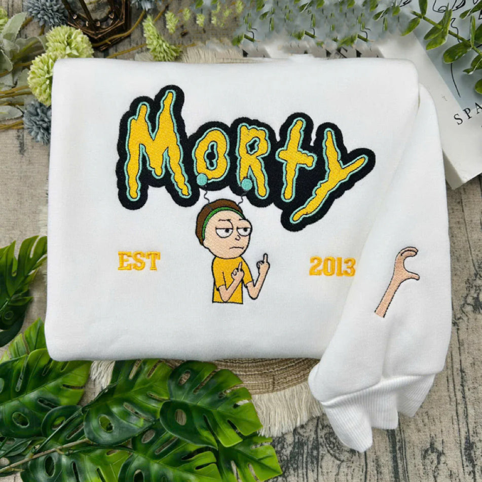 Morty Character Embroidered Sweatshirt