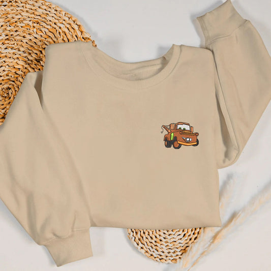 Sand Tow Mater Tiny Embroidery Crewneck On Straw Mats
