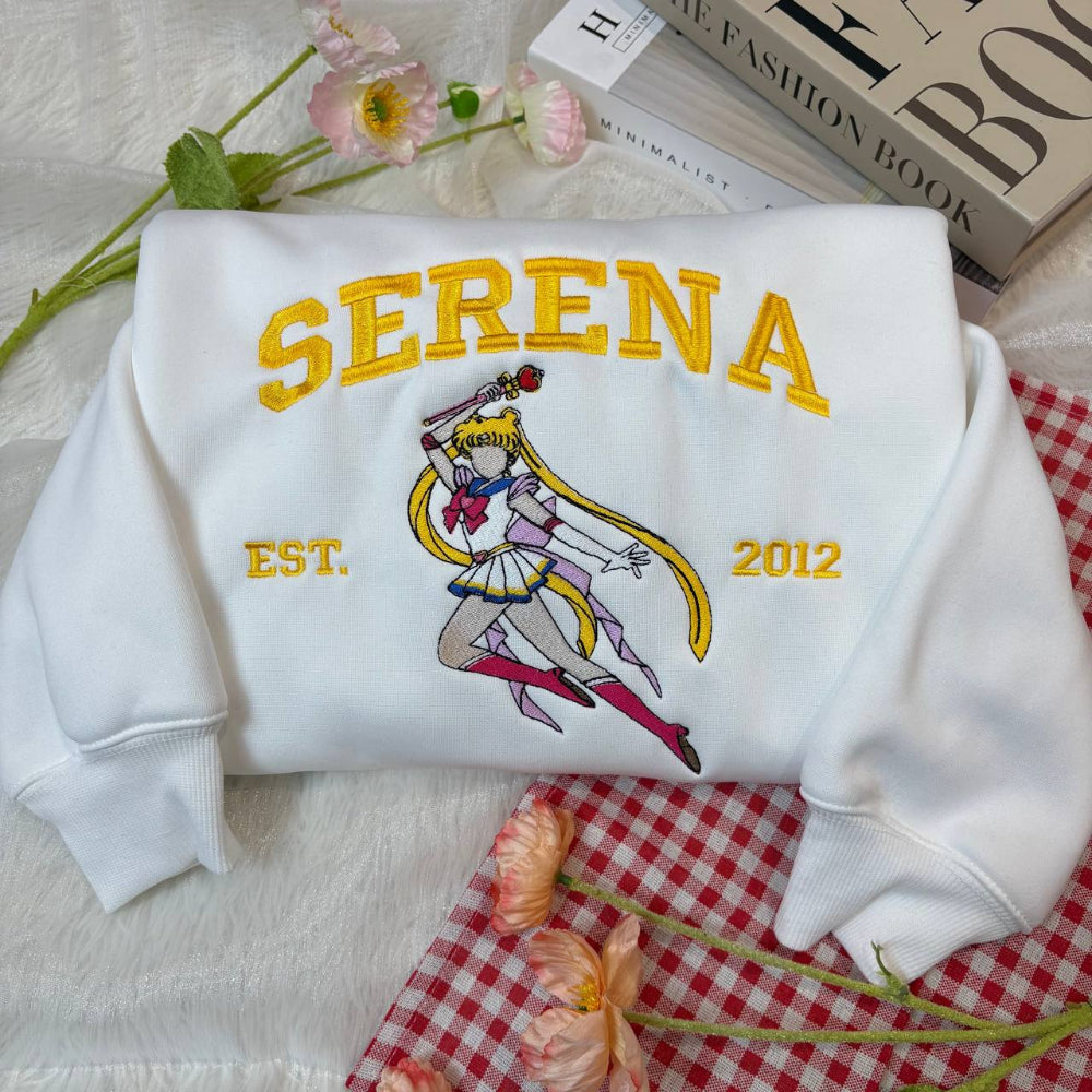 Serena Embroidered Shirt White Folded Display