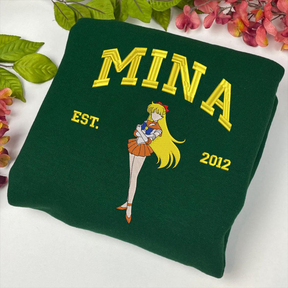Mina Embroidered Shirt Green Folded Display
