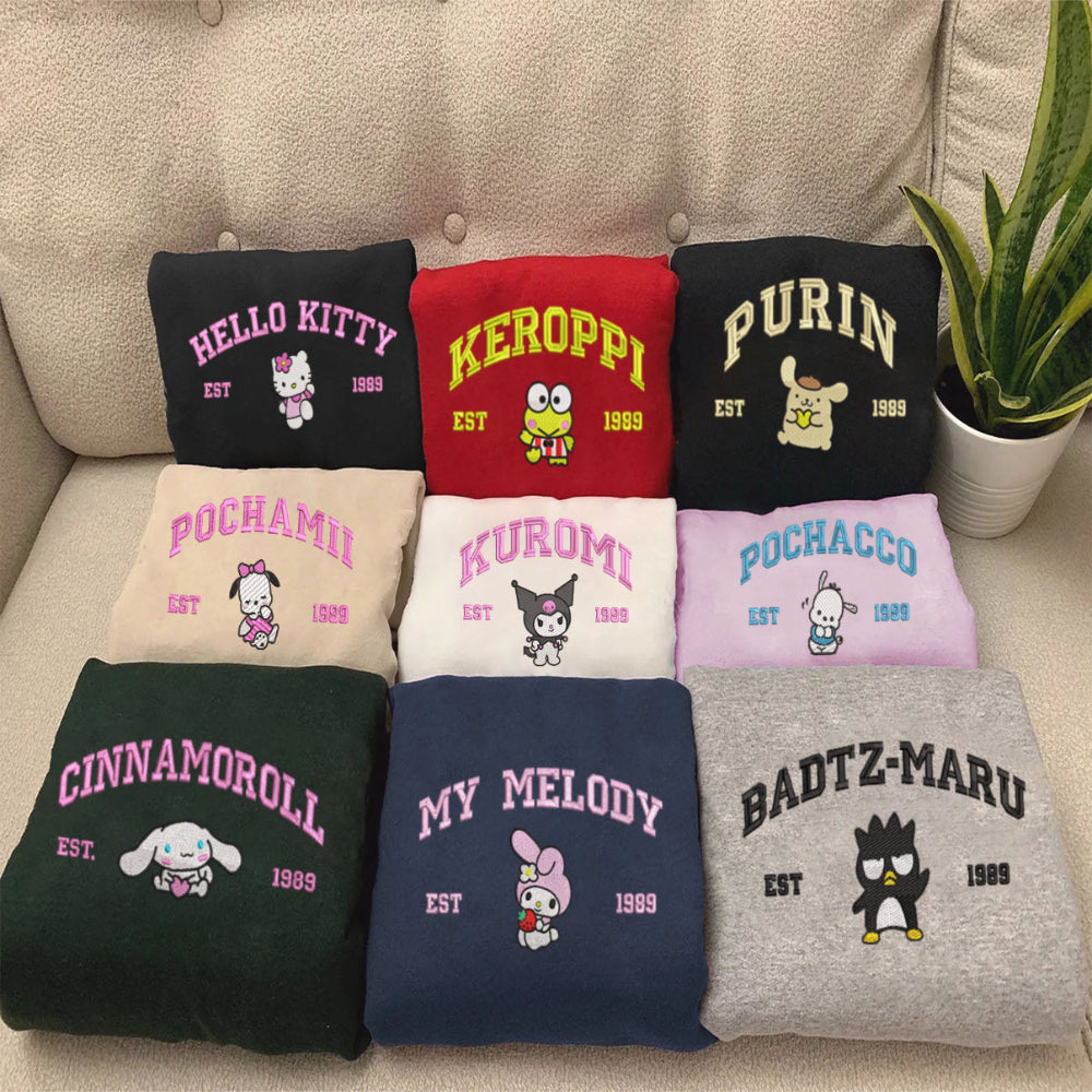Embroidered Sanrio Characters Sweatshirt Collection