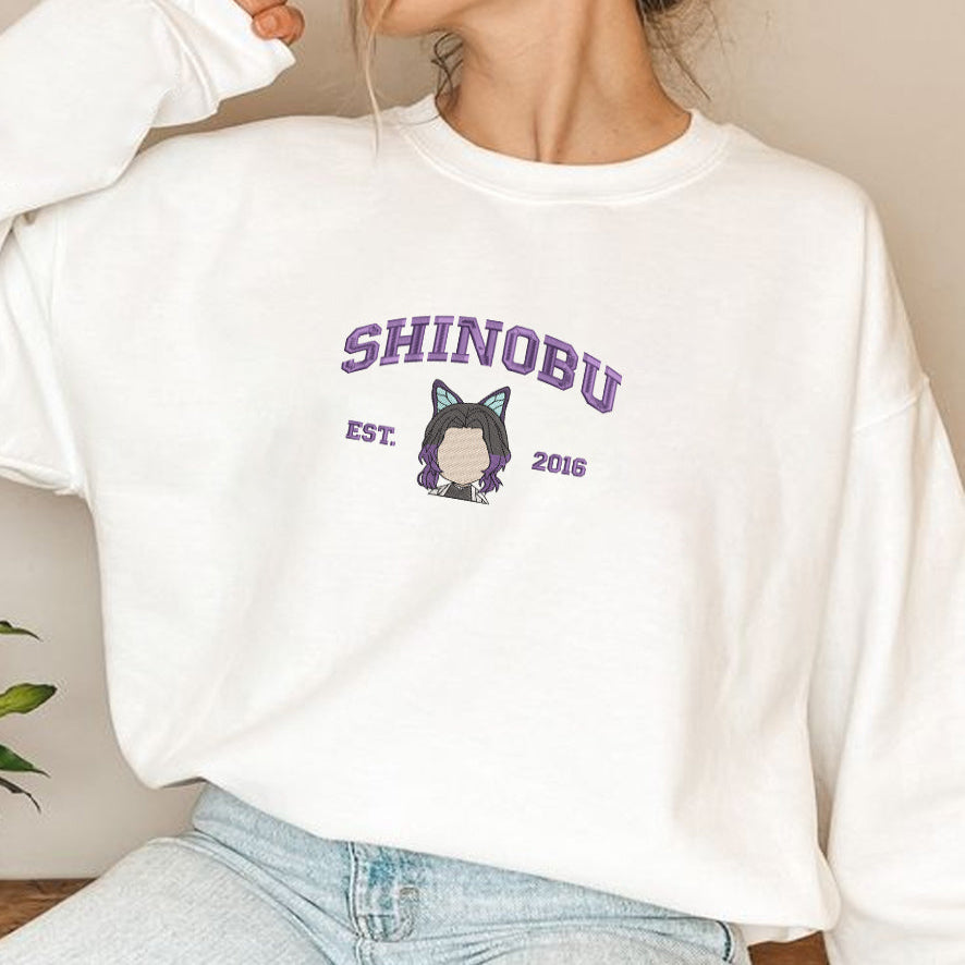 Shinobu Embroidered Sweatshirt in White