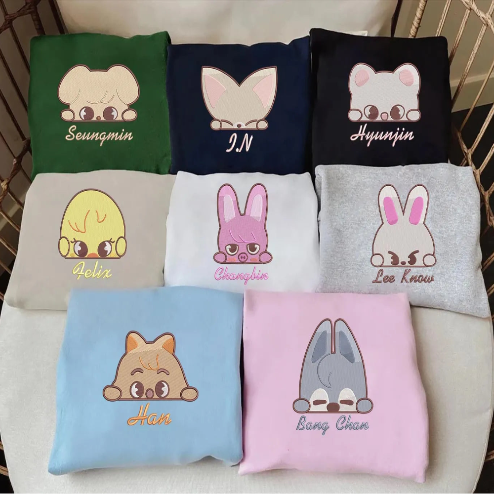 Aesthetic Stray Kids Fanmade Embroidered Apparel For K-Pop Fans.