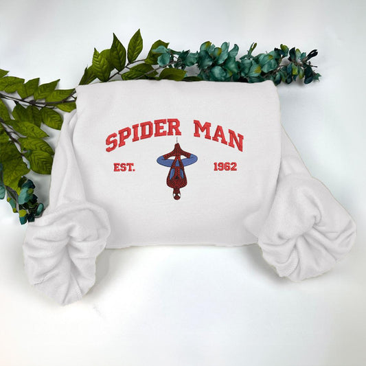White Spider-Man Embroidered Sweatshirt