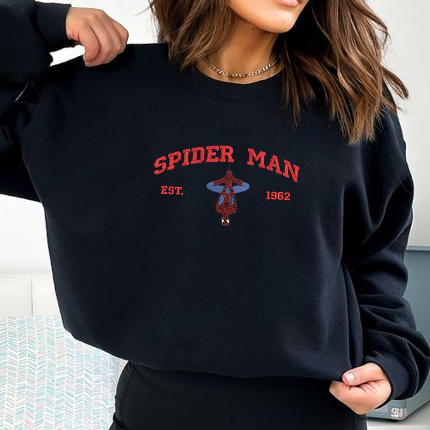 Spider-Man Embroidered  Sweatshirt in Black