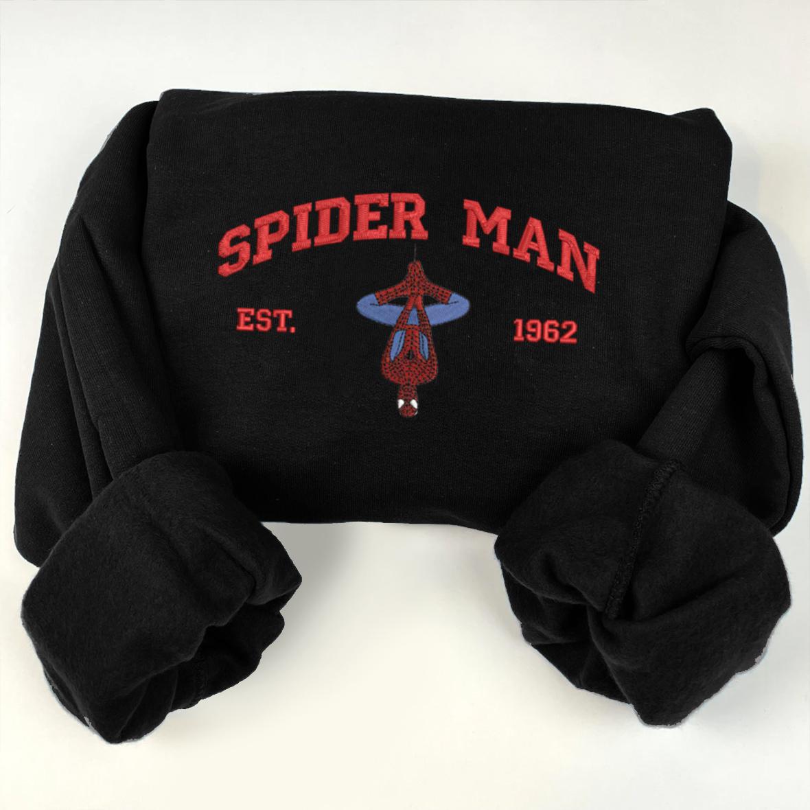 Black Spider-Man Embroidered  Sweatshirt