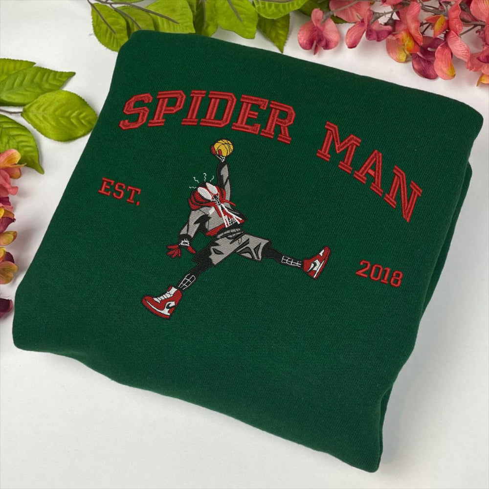 Forest Green Spider Man Slam Dunk Est.2018 Floral Styling