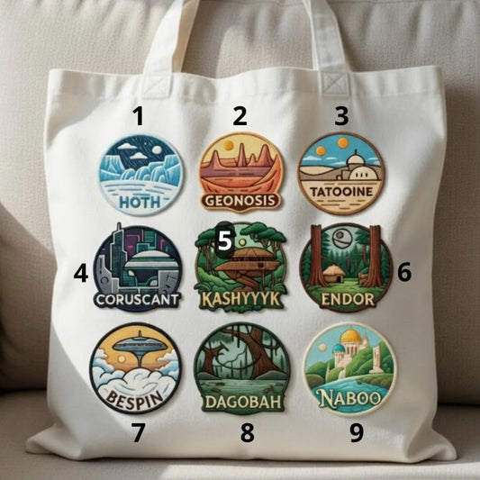 Numbered Star Wars Planet Patches One To Nine 